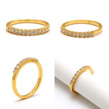 Real Gold Half Eternity Stone Ring 5780 (Size 8.5) R2723