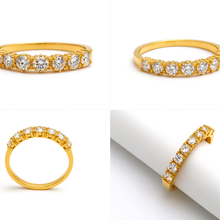 Real Gold Spark Line Stone Ring 5555 (Size 7.5) R2756