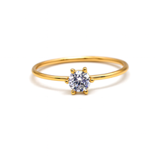 Real Gold Classic Round Stone Ring 0044 (Size 5) R2770