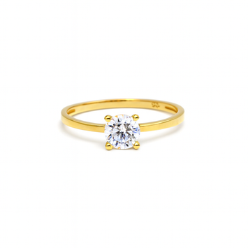 Real Gold Minimal Stone Ring 0022 (Size 8.5) R2779