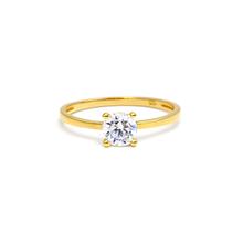 Real Gold Minimal Stone Ring 0022 (Size 7.5) R2780