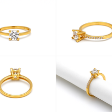 Real Gold Timeless Solitaire Stone Ring 0316 (Size 8) R2783