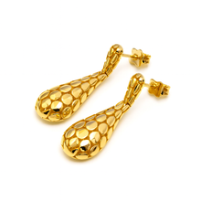 Real Gold Snake Skin Hanging Stud Earring Set  - Model 0713 E1945