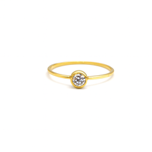 Real Gold Minimal Glow Stone Ring 0043 (Size 8.5) R2795