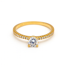 خاتم من الذهب الحقيقي الفاخر من حجر سبارك سوليتير 0361 (مقاس 6) R2761