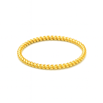 Real Gold 3D Rope Ring 7573 (Size 9) R2660