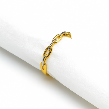 Real Gold 2 Color Cable Twisted Unisex Ring 1090 (SIZE 9) R2270