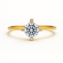 خاتم سوليتير من الذهب الحقيقي (مقاس 10) 0056  R2308