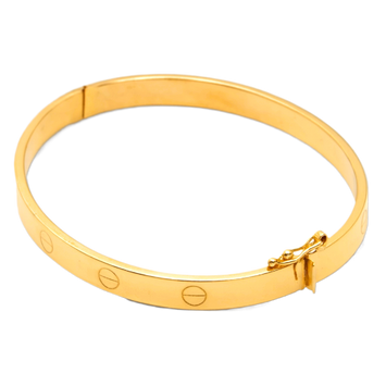Real Gold Plain Bangle GZJCT 0278 - (SIZE 23) BA1532