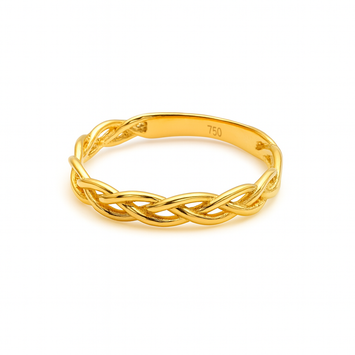 Real Gold Golden Braids Ring 9997 (Size 7.5) R2814