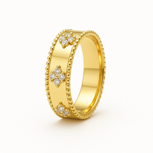 Real Gold Elegant Clover Stone Ring (Size 8.5) - Model GZJVN 1643 R2678