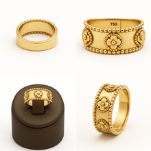 Real Gold Plain Clover Ring (Size 6) - Model GZJVN 1644 R2622