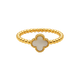 Real Gold Pearl Clover Ring GZJVN 0344/1YZ (Size 4.5) R2811