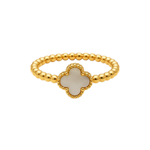 Real Gold Pearl Clover Ring GZJVN 0344/1YZ (Size 9) R2667