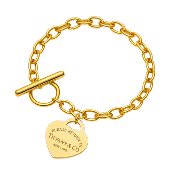 Real Gold GZTF Heart Dangler Link Chain Bracelet (19 C.M) 0046-1BL BR1615