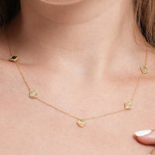 Real Gold GZVC 5 Clover Glittering Beads Adjustable Size Choker Necklace - Style 0476-5, Design N1383