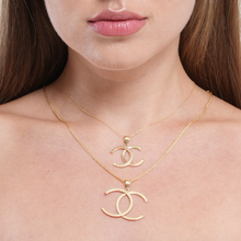 Real Gold GZCH Plain Maze Hoop Large Pendant, Model L0154 - 3KU, With Wide Wheat Chain, 1.5 MM Thick, Model 4170 CWP 1938