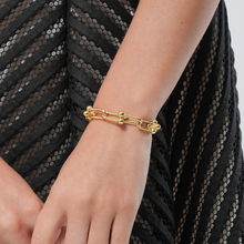 Real Gold GZTF Chunky Heavy Bold Big Hardware Bracelet with Real TF Lock (20 cm) 0295-1BL- A BR1656