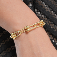 Real Gold GZTF Chunky Heavy Bold Big Hardware Bracelet with Real TF Lock (20 cm) 0295-1BL- A BR1656