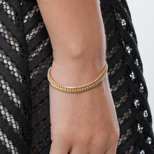 Real Gold Solid Thick Wide Chain Men and Unisex Bracelet (17 cm) - Model 1500 BR1685