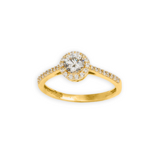 Real Gold Round Stone Ring 0125 (SIZE 5) R1643