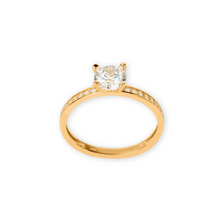 Real Gold Luxury Covered Solitaire Stone Ring 0232 (Size 5) R1984