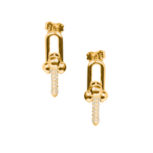 Real Gold GZTF Solid Hardware Stone Earring 0870 E1845