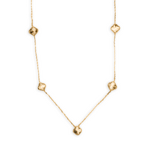 Real Gold GZVC 5 Clover Glittering Beads Adjustable Size Choker Necklace - Style 0476-5, Design N1383