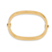 Real Gold GZCR Curved Rectangle Double Sided Screw Bangle BLZ 0254/2 (SIZE 17) A BA1361