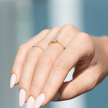 Real Gold Round Stone Ring 0125 (SIZE 5) R1643