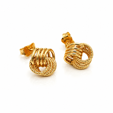 Real Gold 4 Rings Twisted Earring Set 9809 E1812