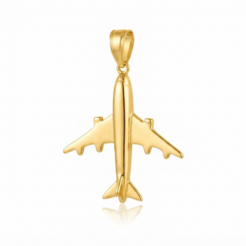 Real Gold Airplane Pendant 0681 P 2039