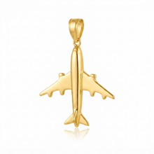 Real Gold Airplane Pendant 0681 P 2039