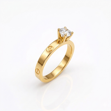 Real Gold Solitaire Ring GZJCT 0671 (SIZE 8.5) R2396