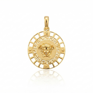 Real Gold Greek Medusa Maze Pendant 1352 P 2041