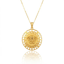 Real Gold Greek Medusa Maze Necklace 1352 CWP 2041