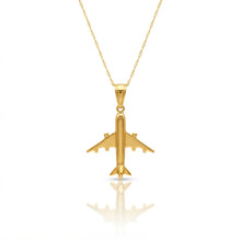 Real Gold Airplane Necklace 0681 CWP 2039