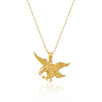 Real Gold Flying Eagle Necklace 0281 CWP 2043