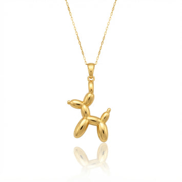 Real Gold Balloon Puppy Neckalce 0517 CWP 2045