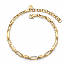 Real Gold Paperclip Marquise Link Bracelet 4046 BR1922