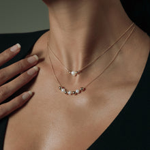 Real Gold 3 Pearl with 4 Beads Adjustable Size Necklace (45 cm) 2501 N1510