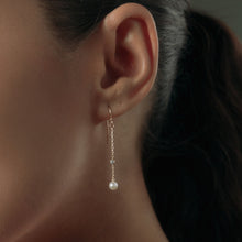 Real Gold Plain Pearl Dangling Clip Earrings Set - Model 2491 E1959