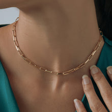 Real Gold Thick Link Paper Clip Solid Chain Necklace CVB498 (40 C.M) CH1273