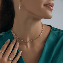 Real Gold Thick Link Paper Clip Solid Chain Necklace CVB498 (45 C.M) CH1147