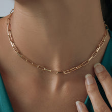 Real Gold Thick Link Paper Clip Solid Chain Necklace CVB498 (45 C.M) CH1147