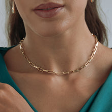Real Gold Thick Link Paper Clip Solid Chain Necklace CVB498 (45 C.M) CH1147