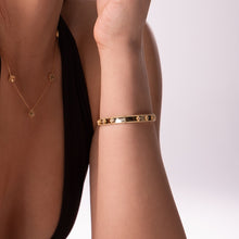 Real Gold Elegant Clover Stone Bangle GZJVN 0381 - (SIZE 21) BA1505