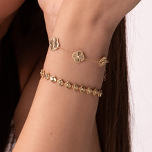 Real Gold Solid 5 Clover Adjustable Size Bracelet (15+ 2 =17 C.M) - Model 5VC GZJVN 0515/9BL BR1842