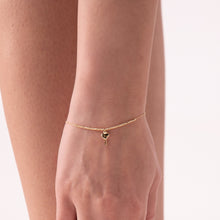 Real Gold Heart Key Dangler Bracelet with Luxury 1.5 MM Beads, Adjustable Size - (19 C.M) 0475 BR1681