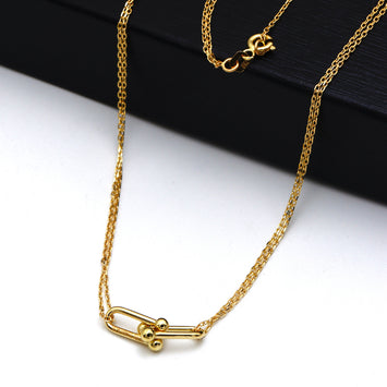 Real Gold GZTF Dual-Chain Adjustable Size Necklace (40 cm) 0372-25KL N1507
